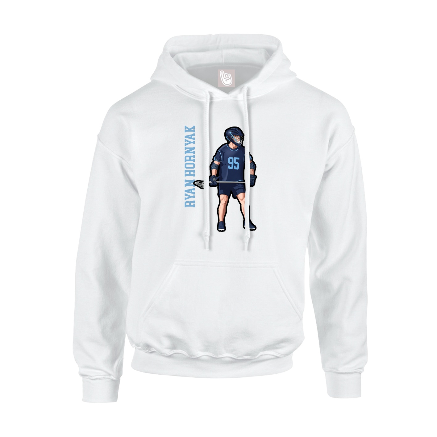 Hoodie — Name Vertical in White