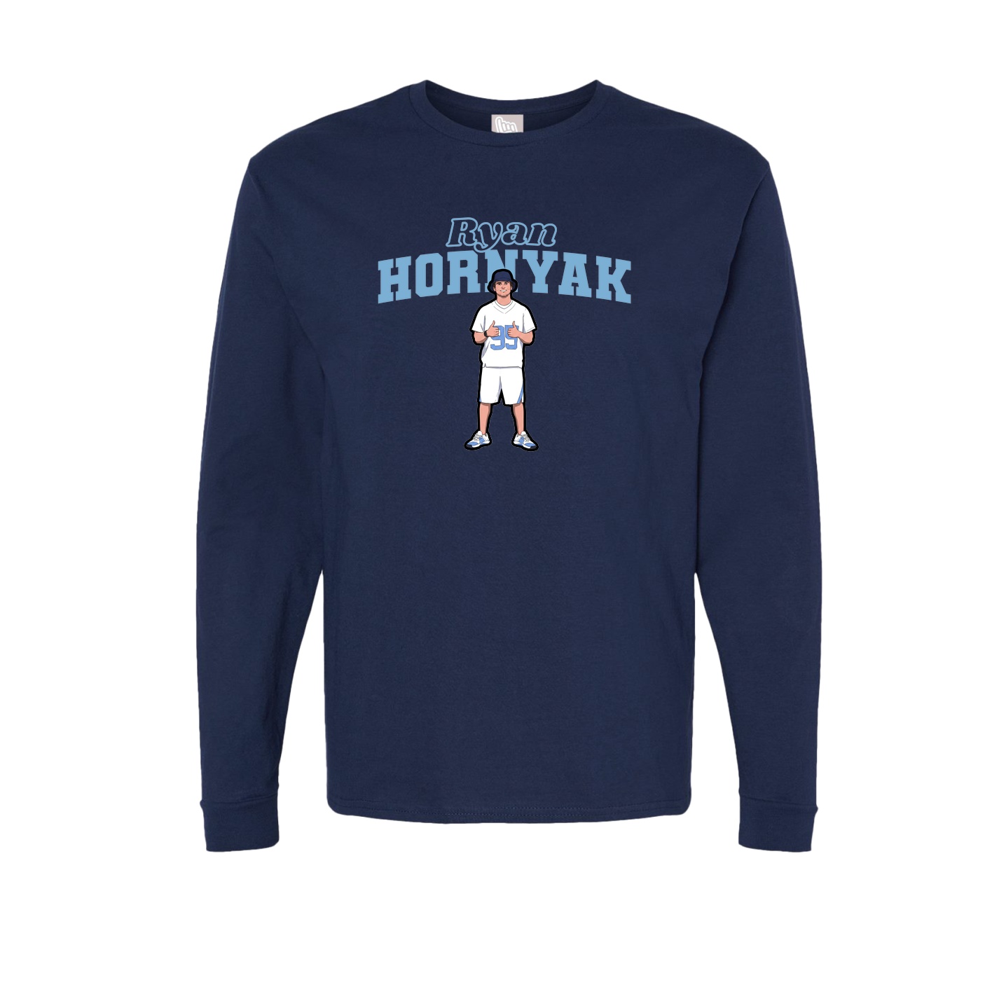 Long Sleeve Tee — Name Arch in Navy
