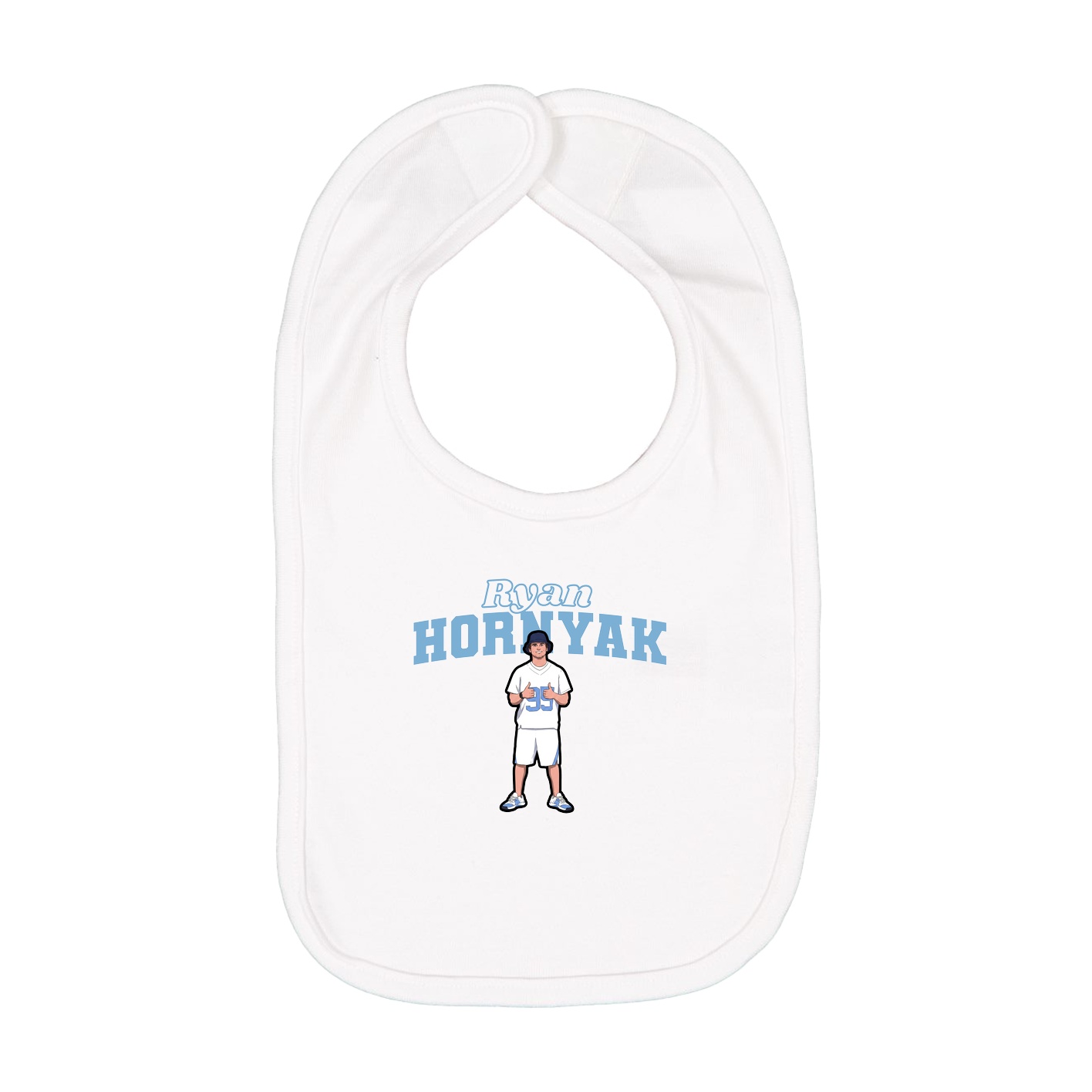 Infant Bib — Name Arch in White