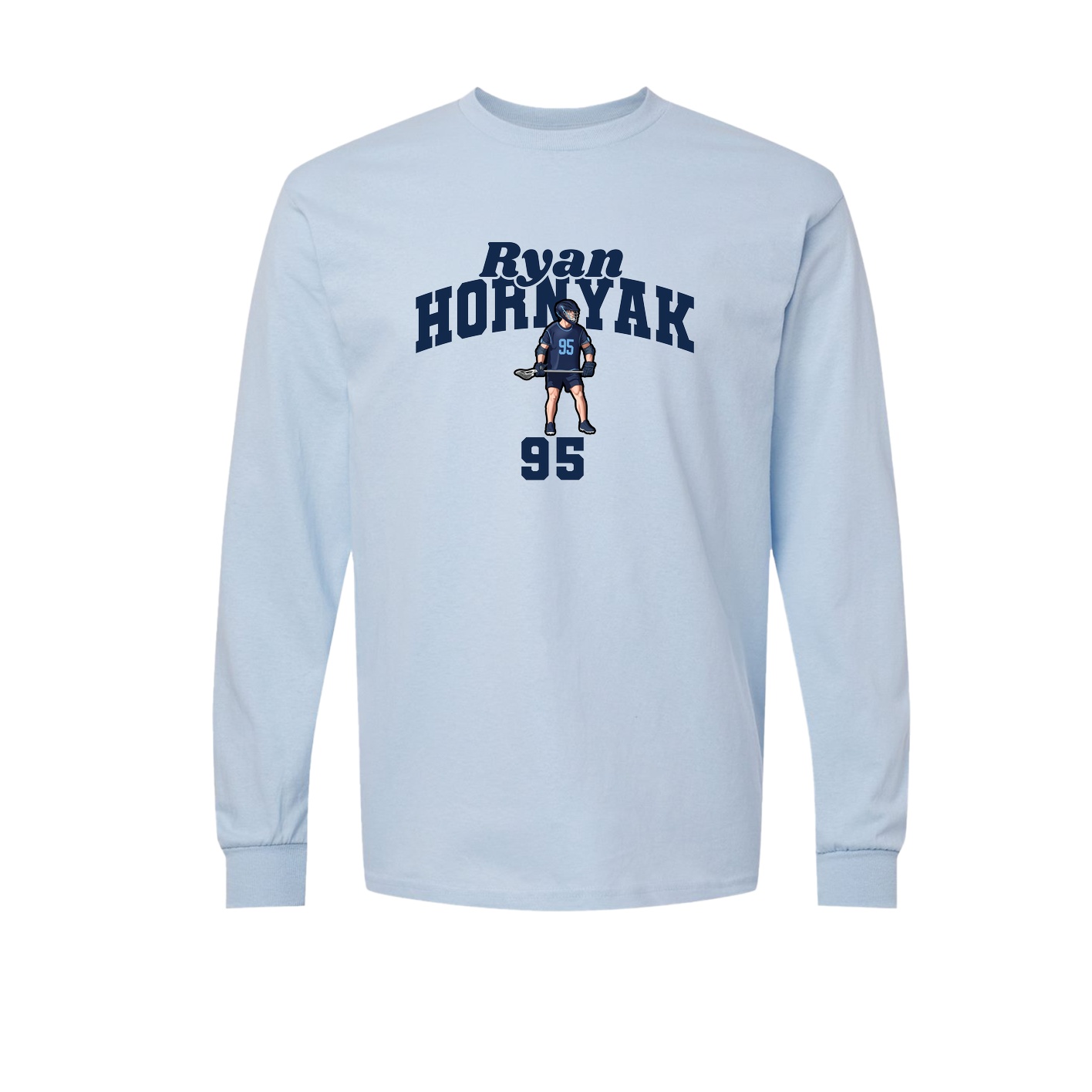Long Sleeve Tee — Signature Arch in Light Blue