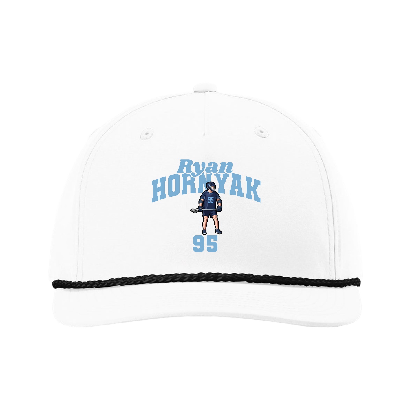 Five-Panel Classic Rope Cap — Signature Arch in White
