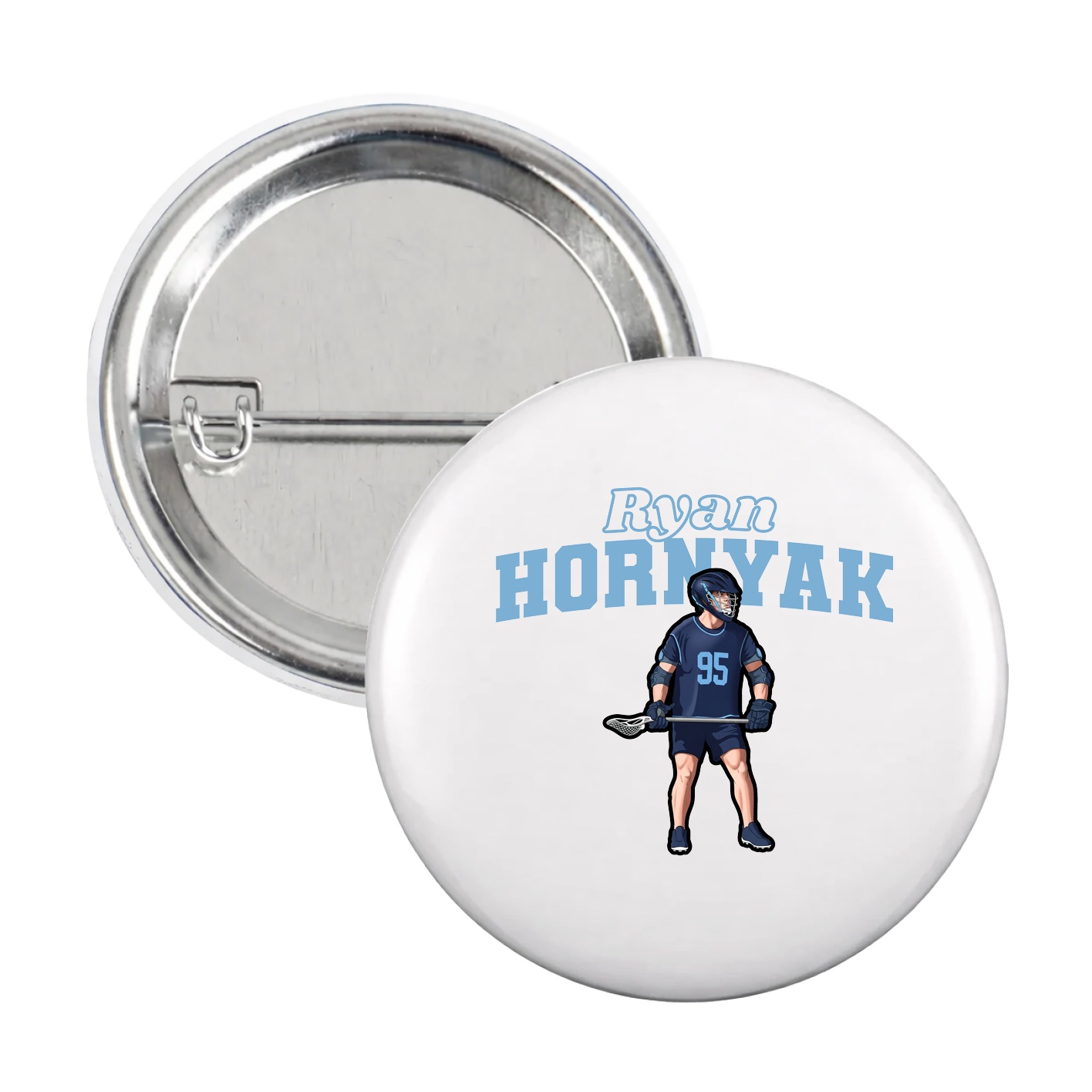 Game Day Button — Name Arch in White