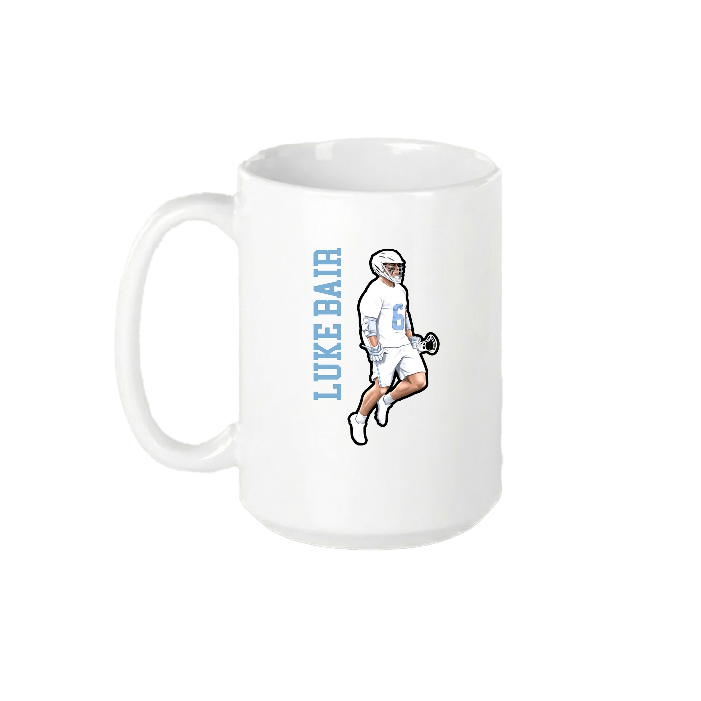15oz Coffee Mug — Name Vertical in White