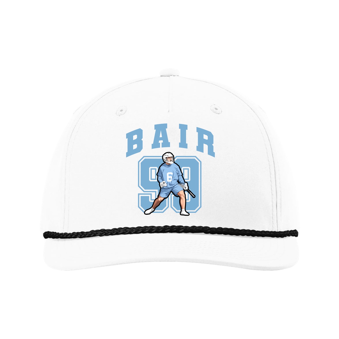 Five-Panel Classic Rope Cap — Number in White