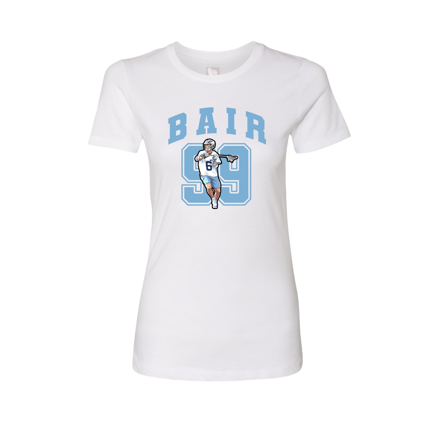 Fitted Women's Tee — Number in White