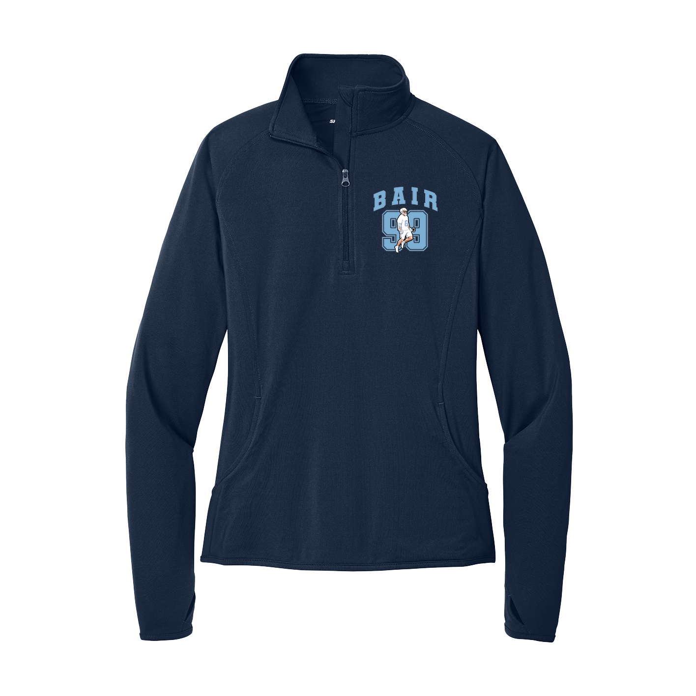 Women's Q-Zip Pullover — Number in Navy