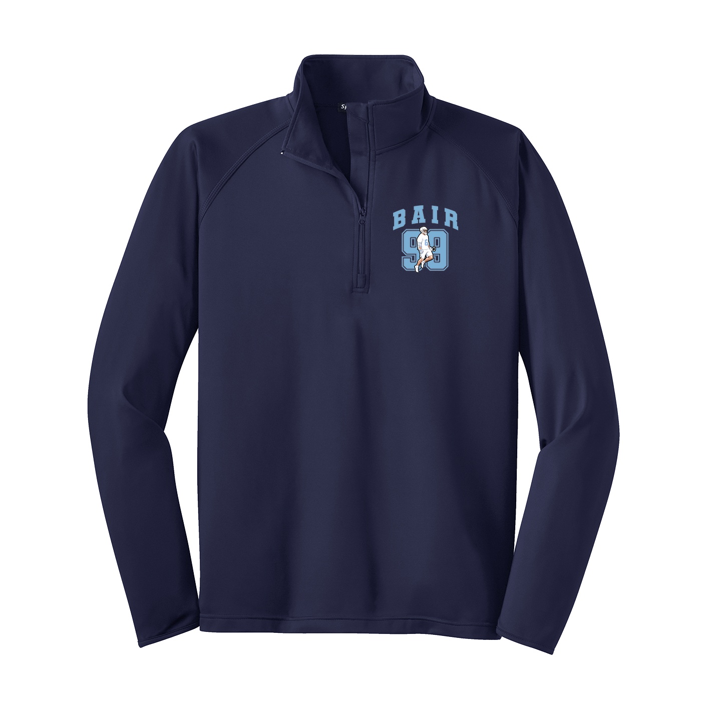Q-Zip Pullover — Number in Navy