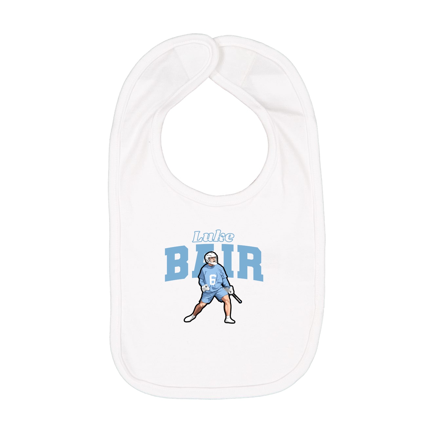 Infant Bib — Name Arch in White