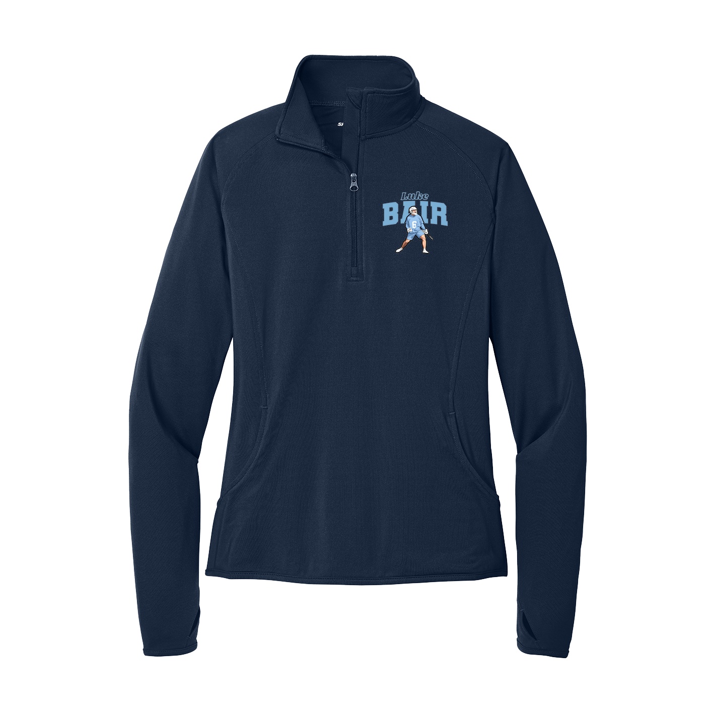 Women's Q-Zip Pullover — Name Arch in Navy