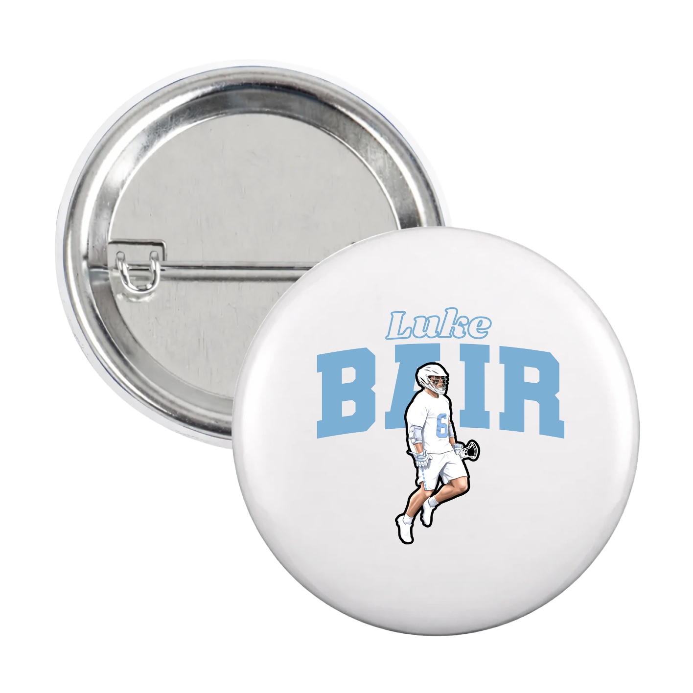 Game Day Button — Name Arch in White