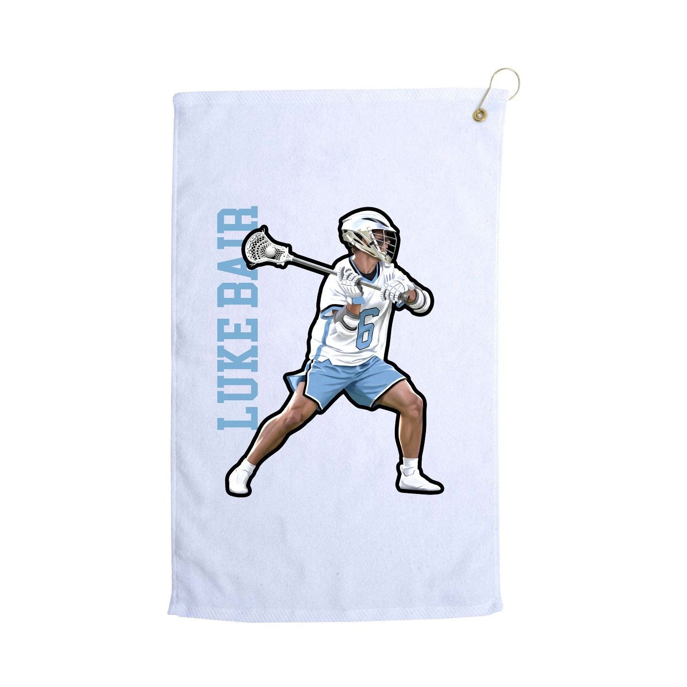 Golf Towel — Name Vertical in White