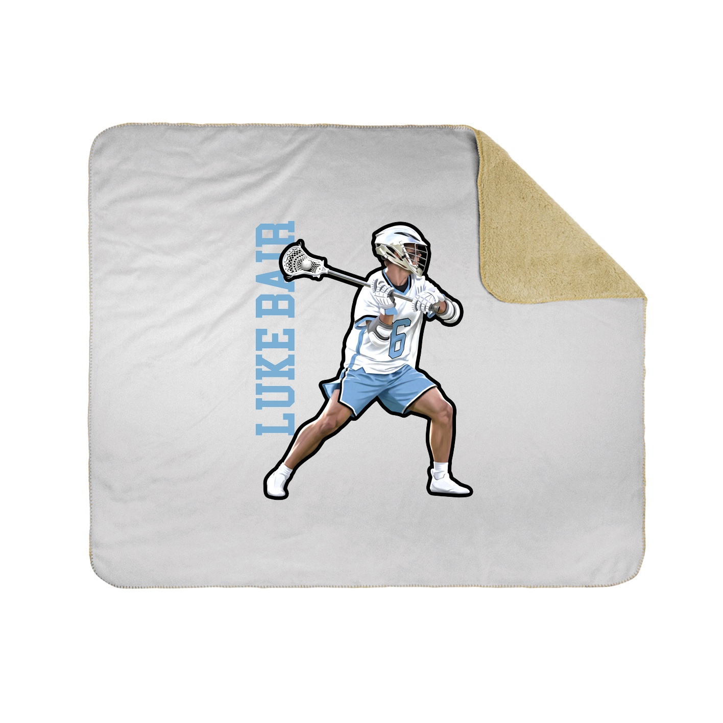 Throw Blanket — Name Vertical in White
