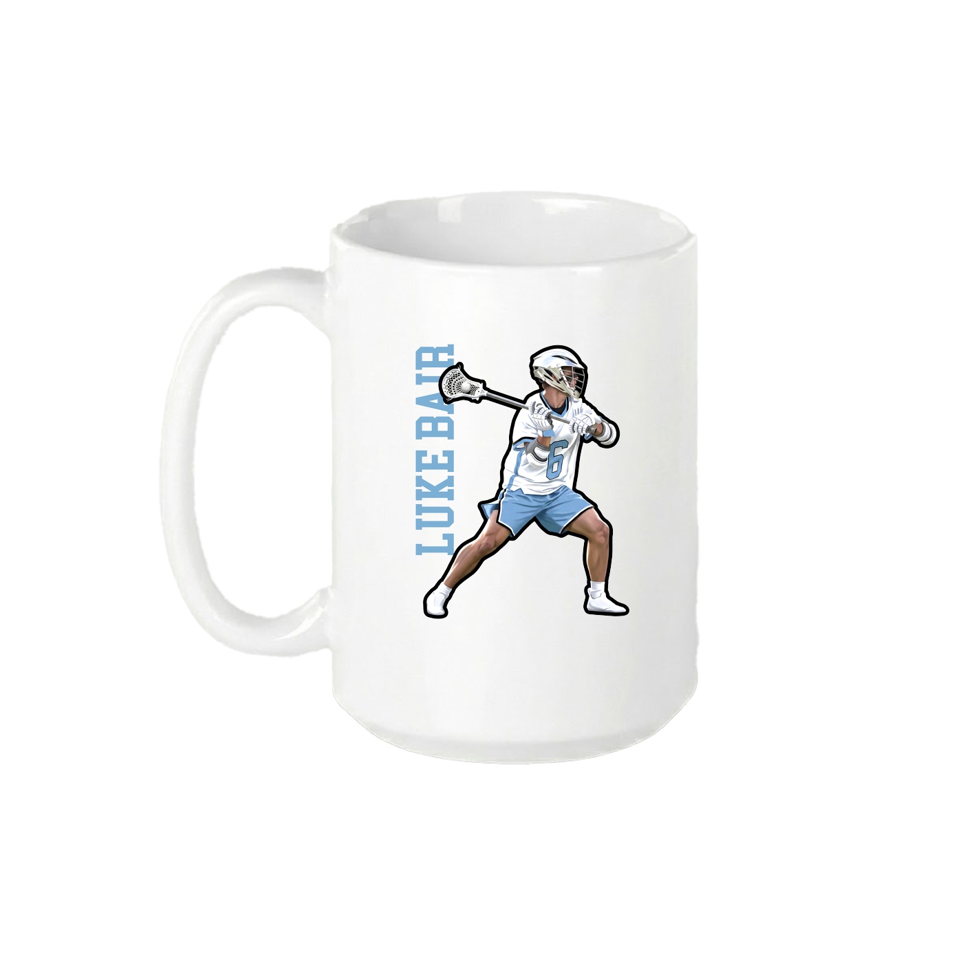 15oz Coffee Mug — Name Vertical in White