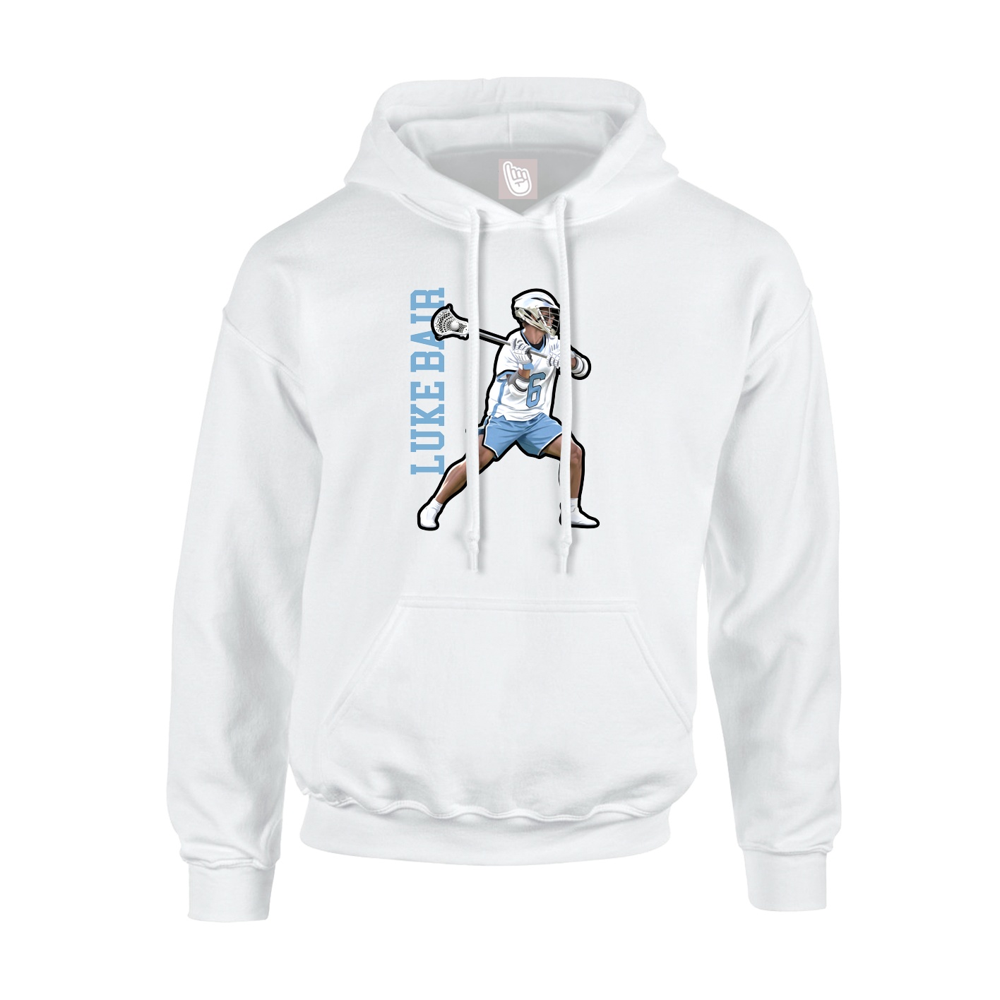 Hoodie — Name Vertical in White