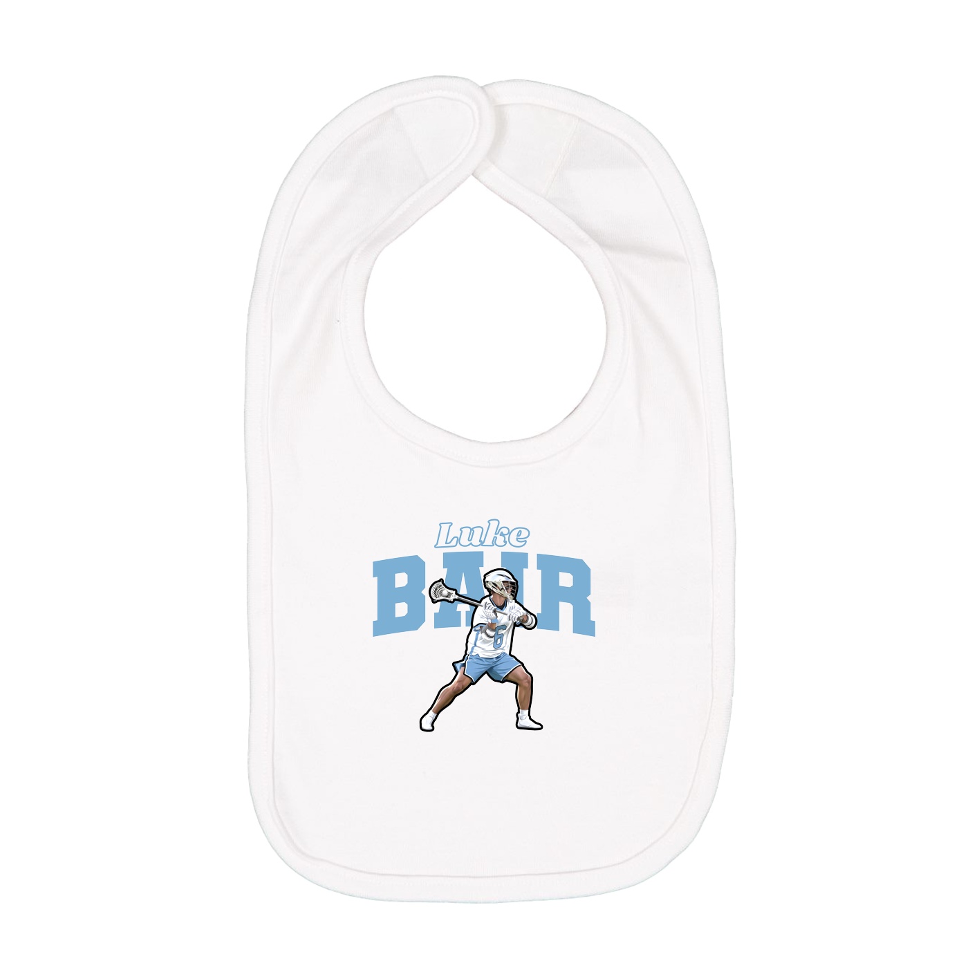 Infant Bib — Name Arch in White