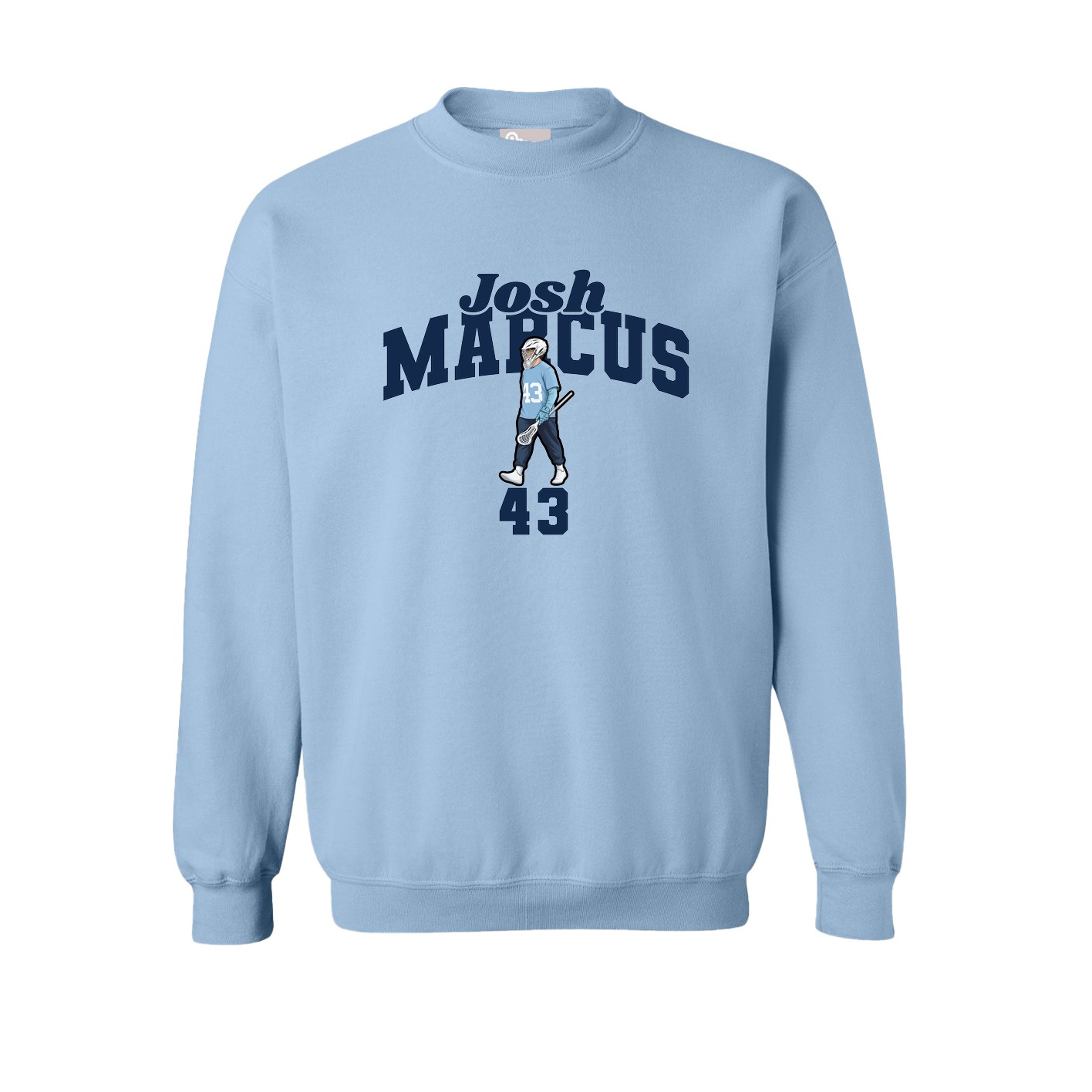Fleece Crew — Signature Arch in Light Blue
