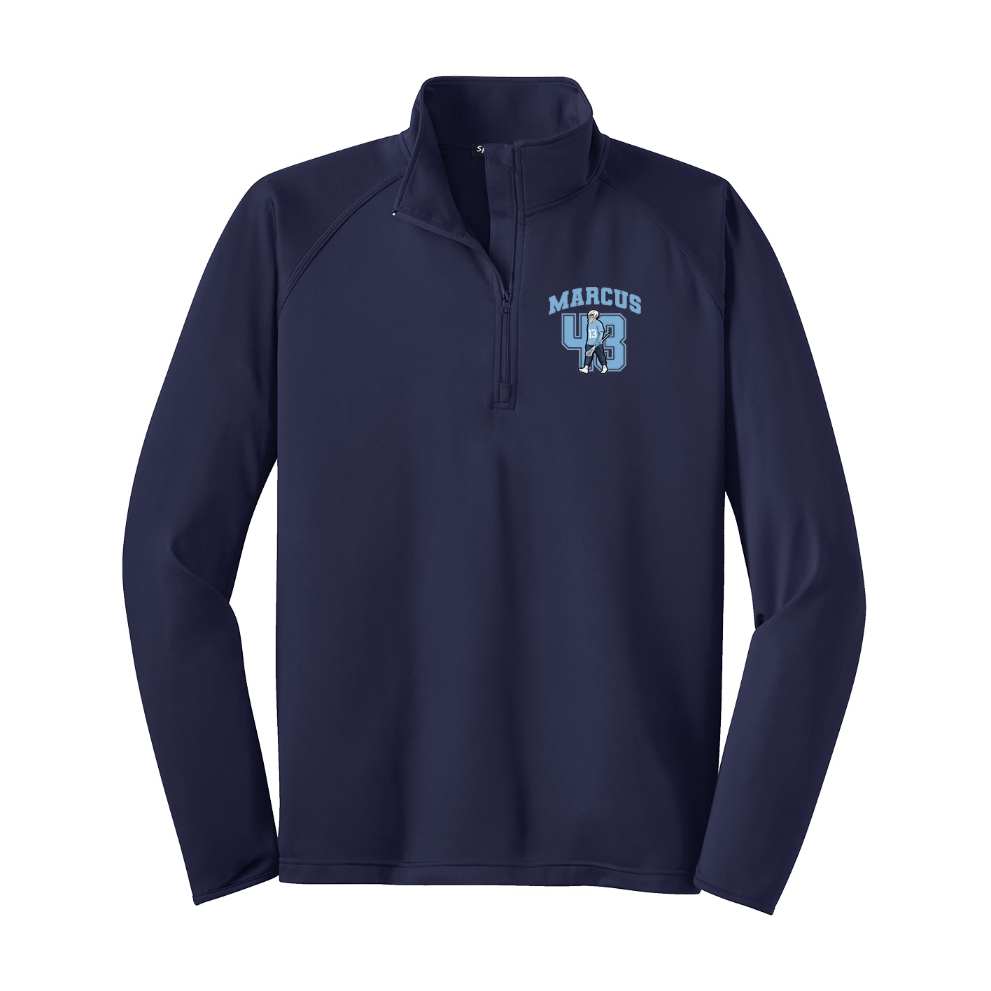 Q-Zip Pullover — Number in Navy
