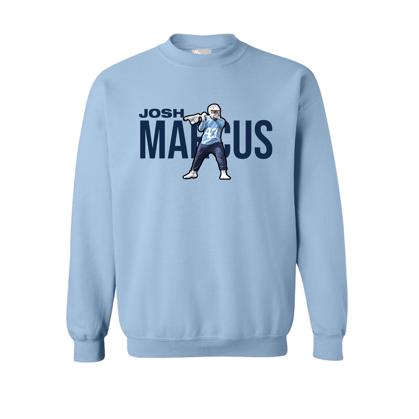 Fleece Crew — Player Name in Light Blue