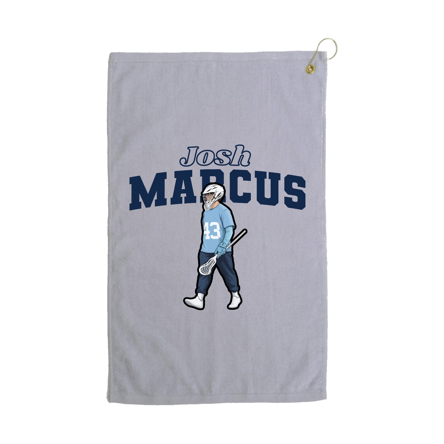 Golf Towel — Name Arch in Grey