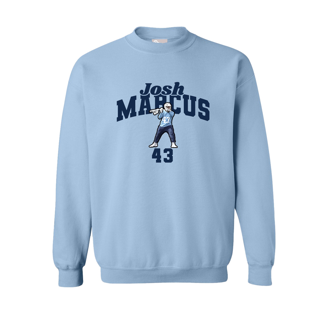 Fleece Crew — Signature Arch in Light Blue