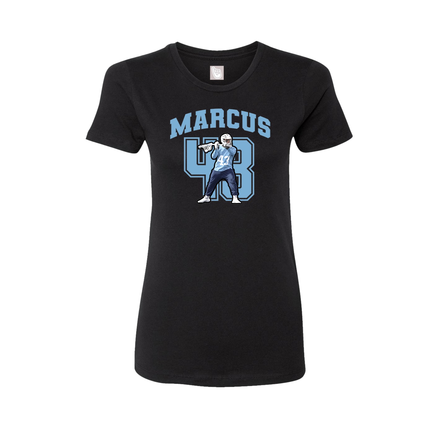Fitted Women's Tee — Number in Black