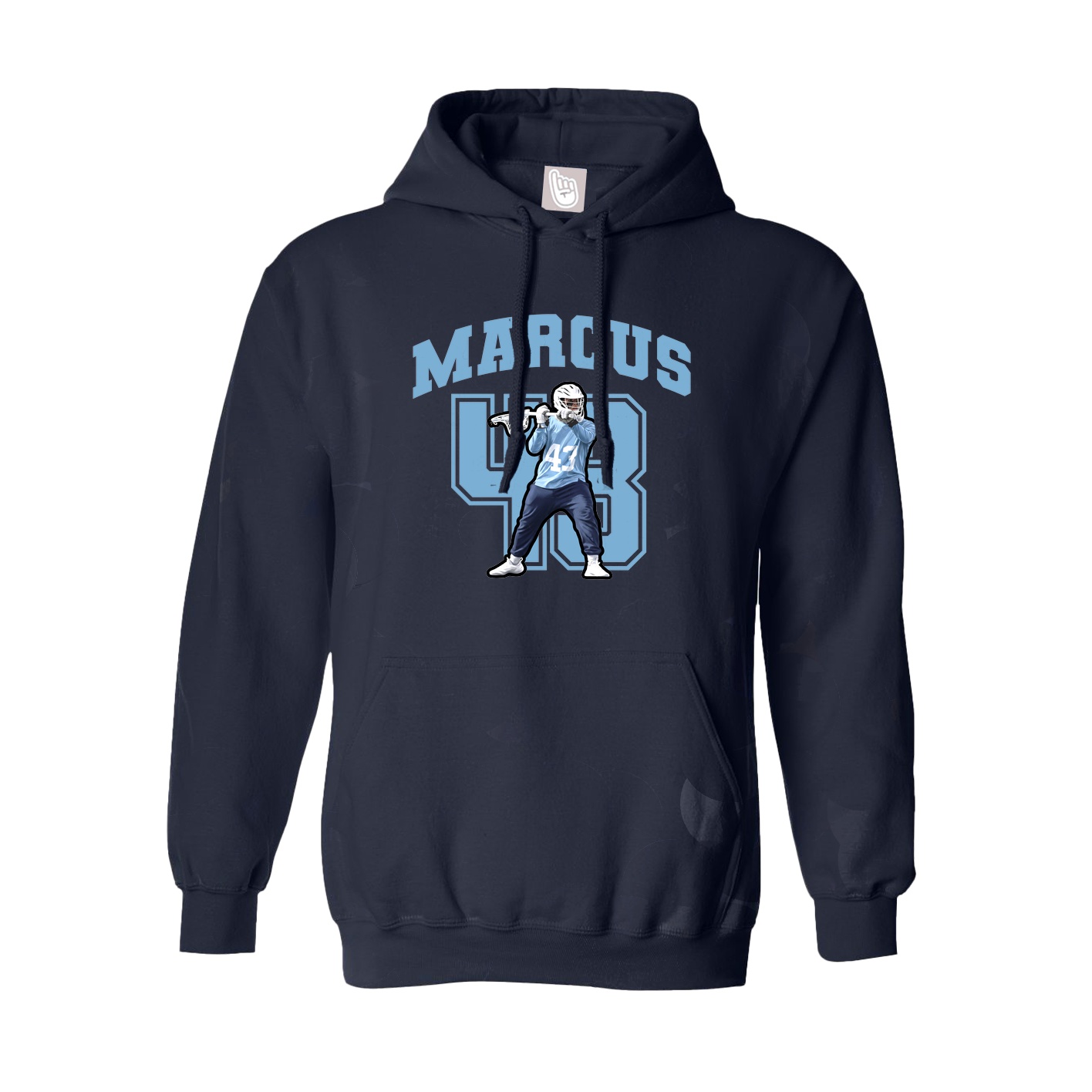 Youth Hoodie — Number in Navy