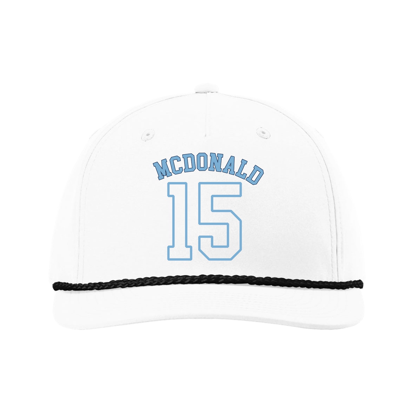 Five-Panel Classic Rope Cap — Shirsey Arch in White