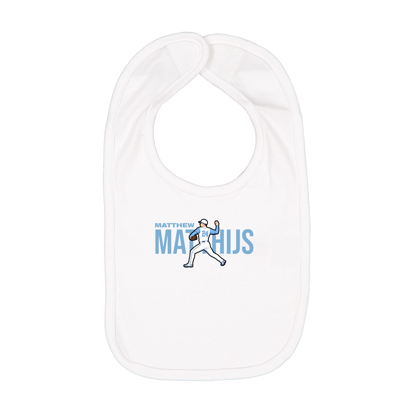 Infant Bib — Player Name in White
