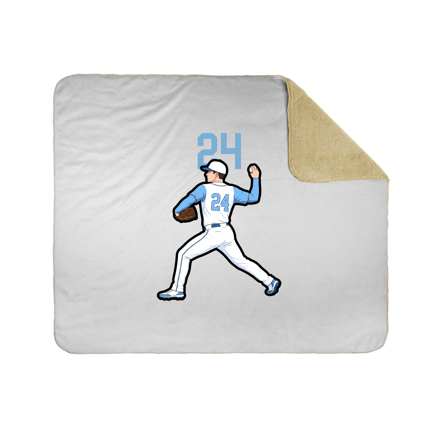 Throw Blanket — Number Top in White