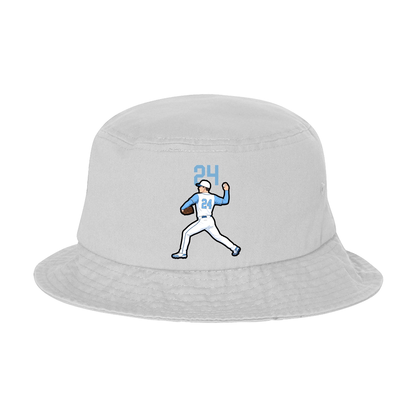 Bucket Cap — Number Top in White