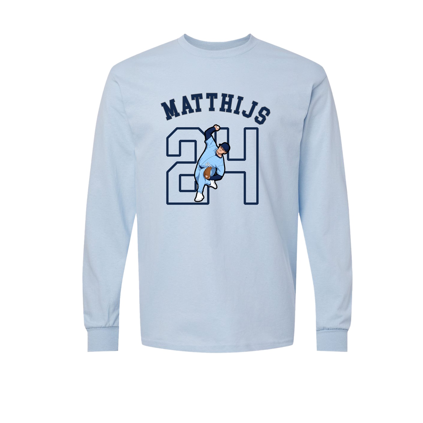 Long Sleeve Tee — Shirsey Arch in Light Blue