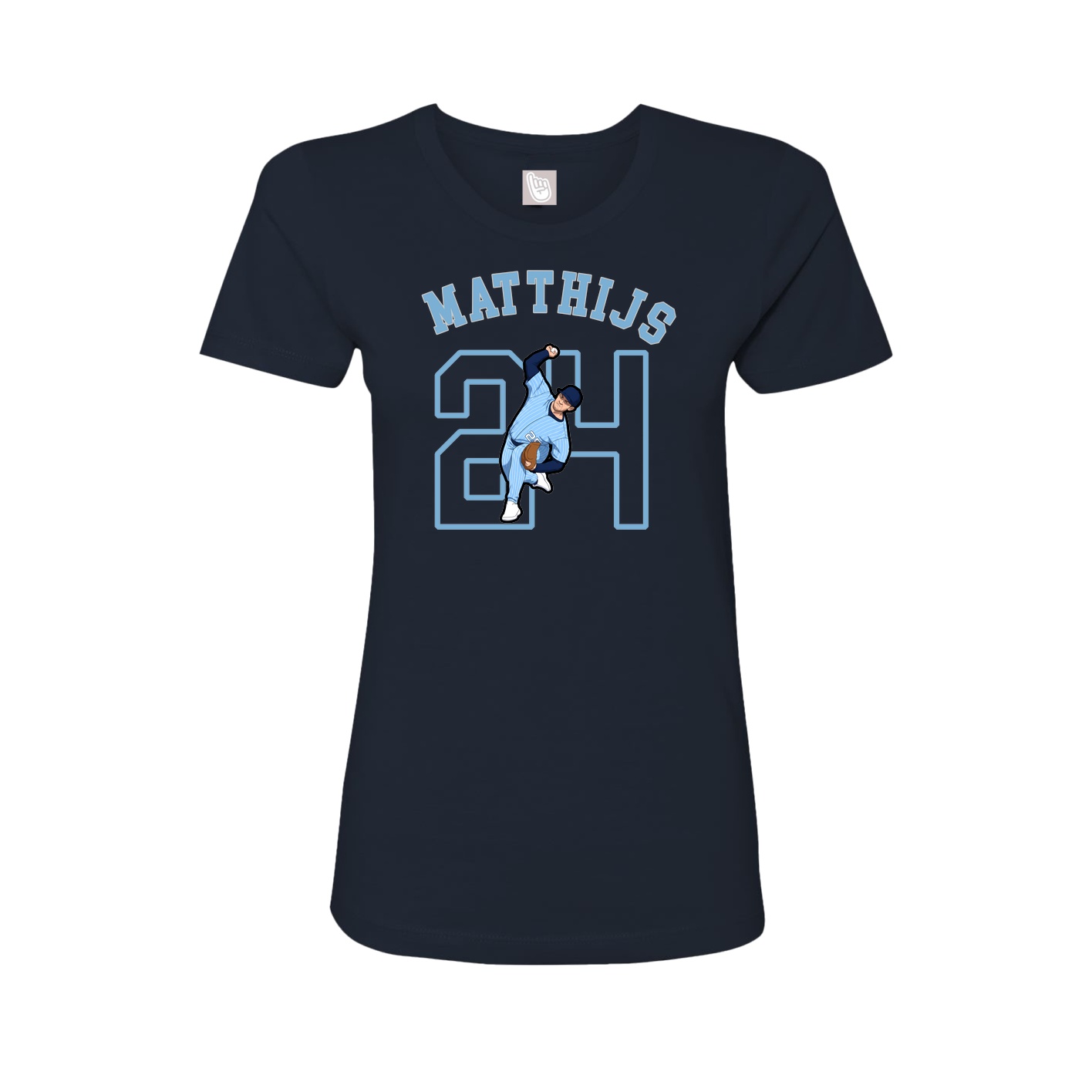 Fitted Women's Tee — Shirsey Arch in Navy