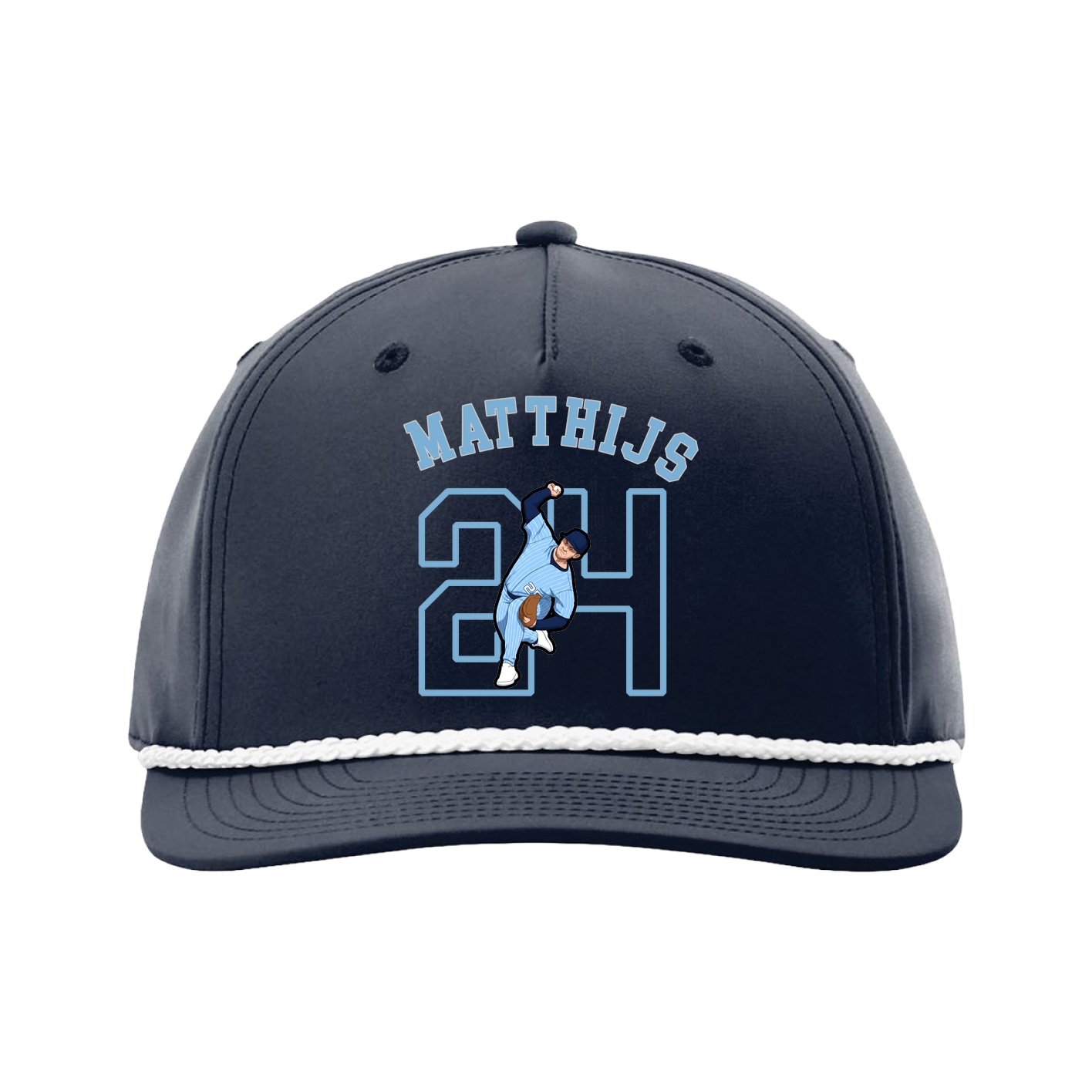 Five-Panel Classic Rope Cap — Shirsey Arch in Navy
