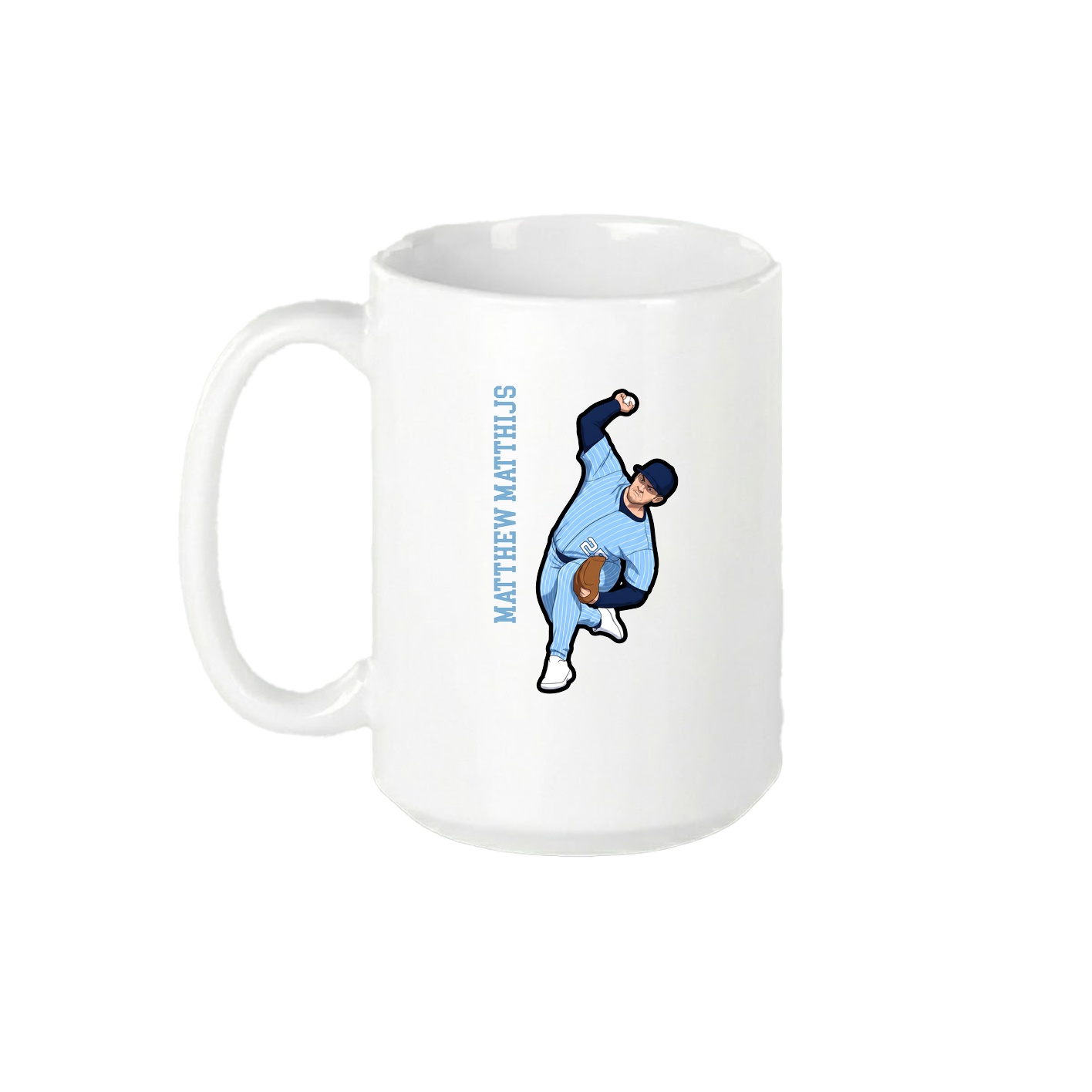 15oz Coffee Mug — Name Vertical in White
