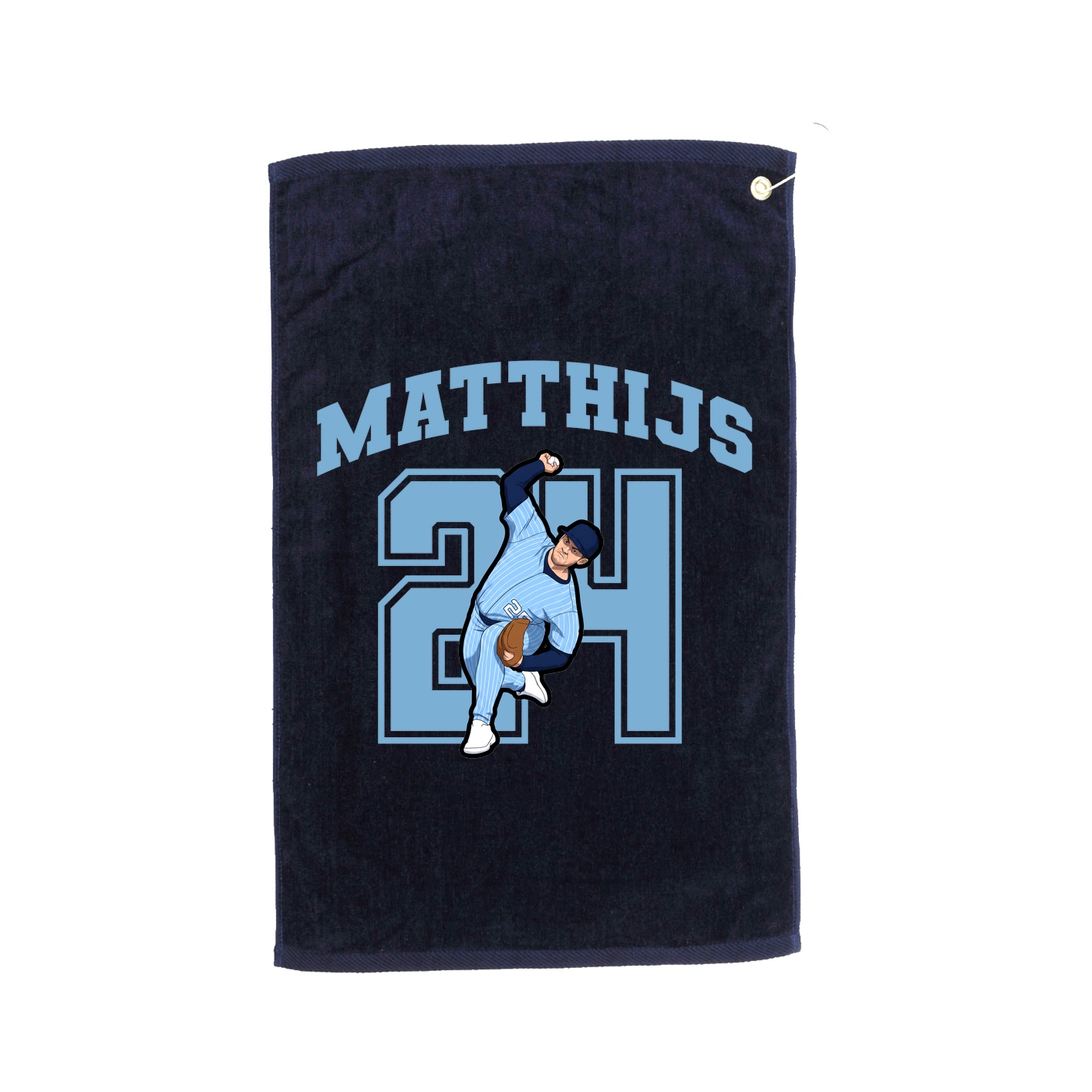 Golf Towel — Number in Navy