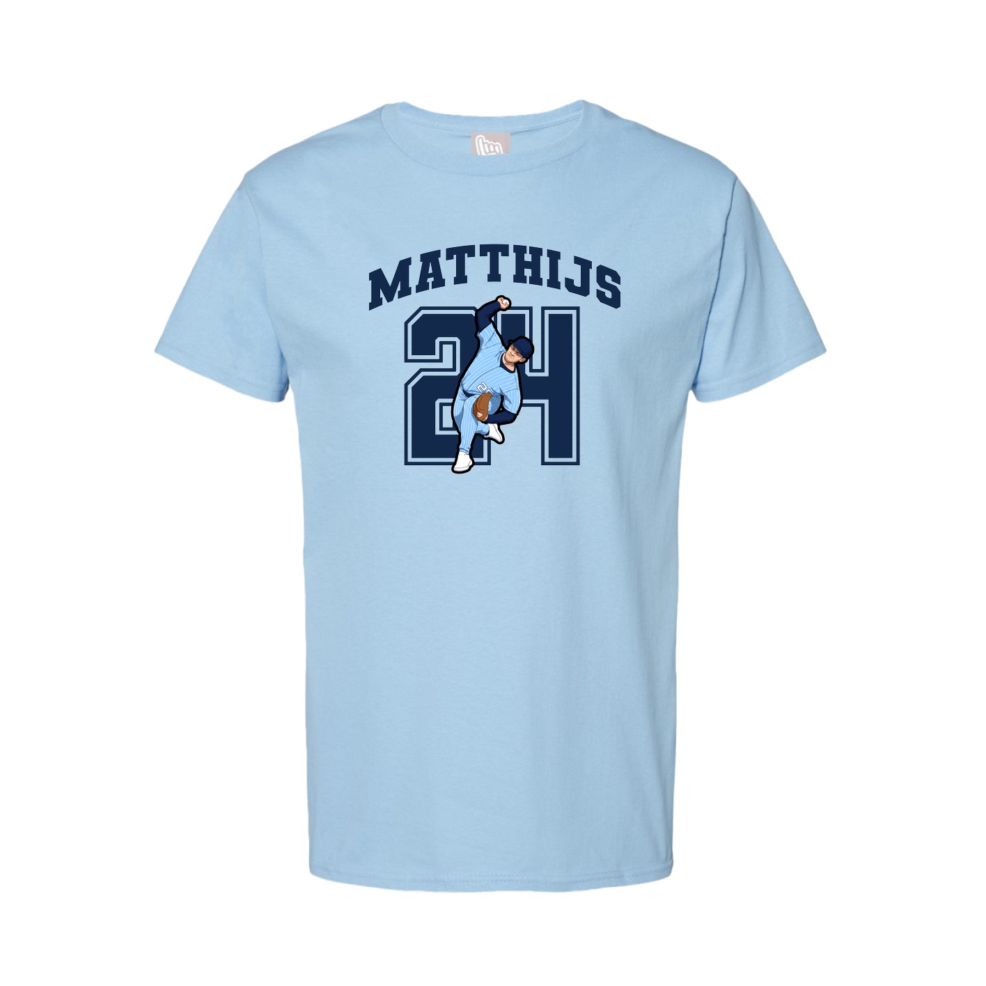 Tee — Number in Light Blue