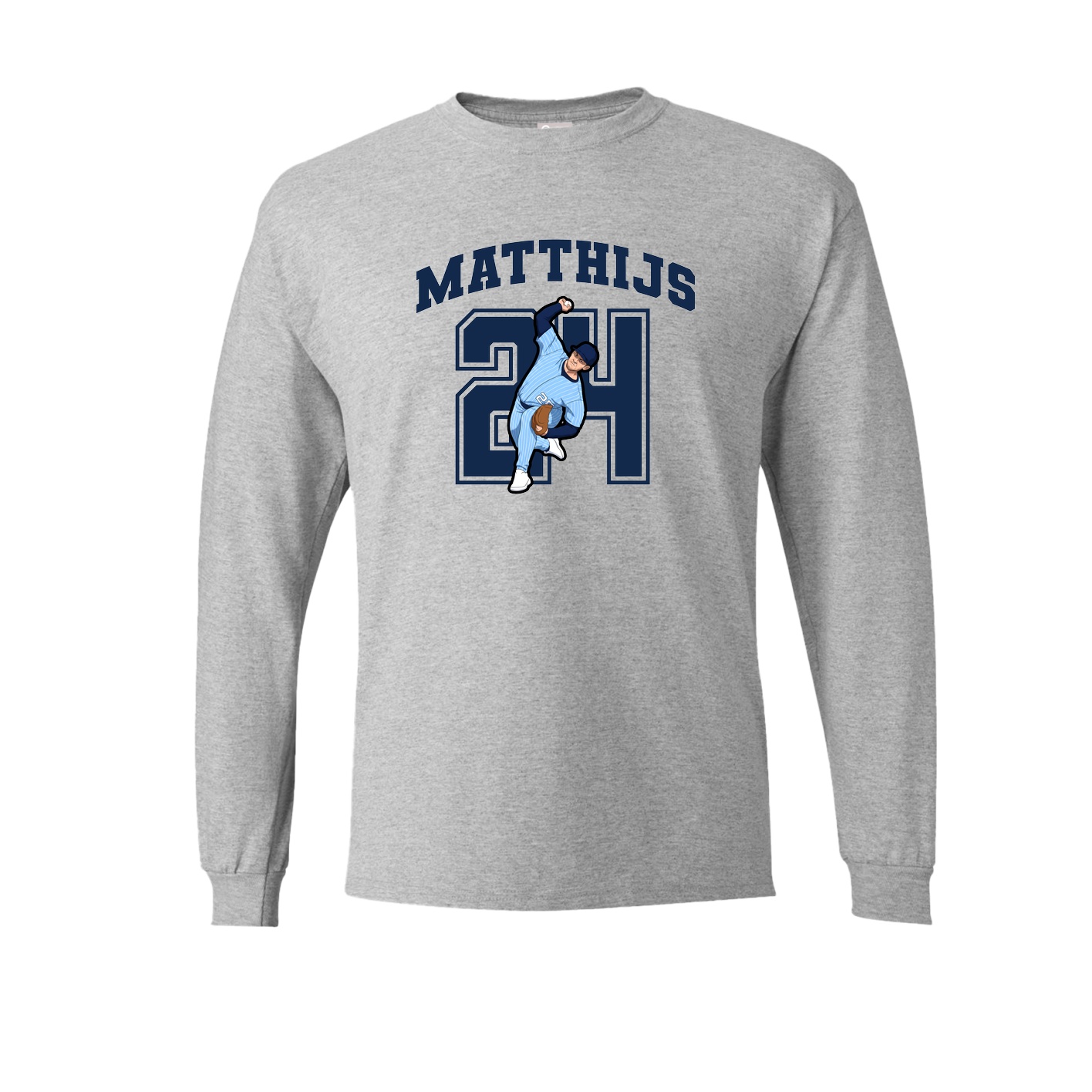 Long Sleeve Tee — Number in Grey