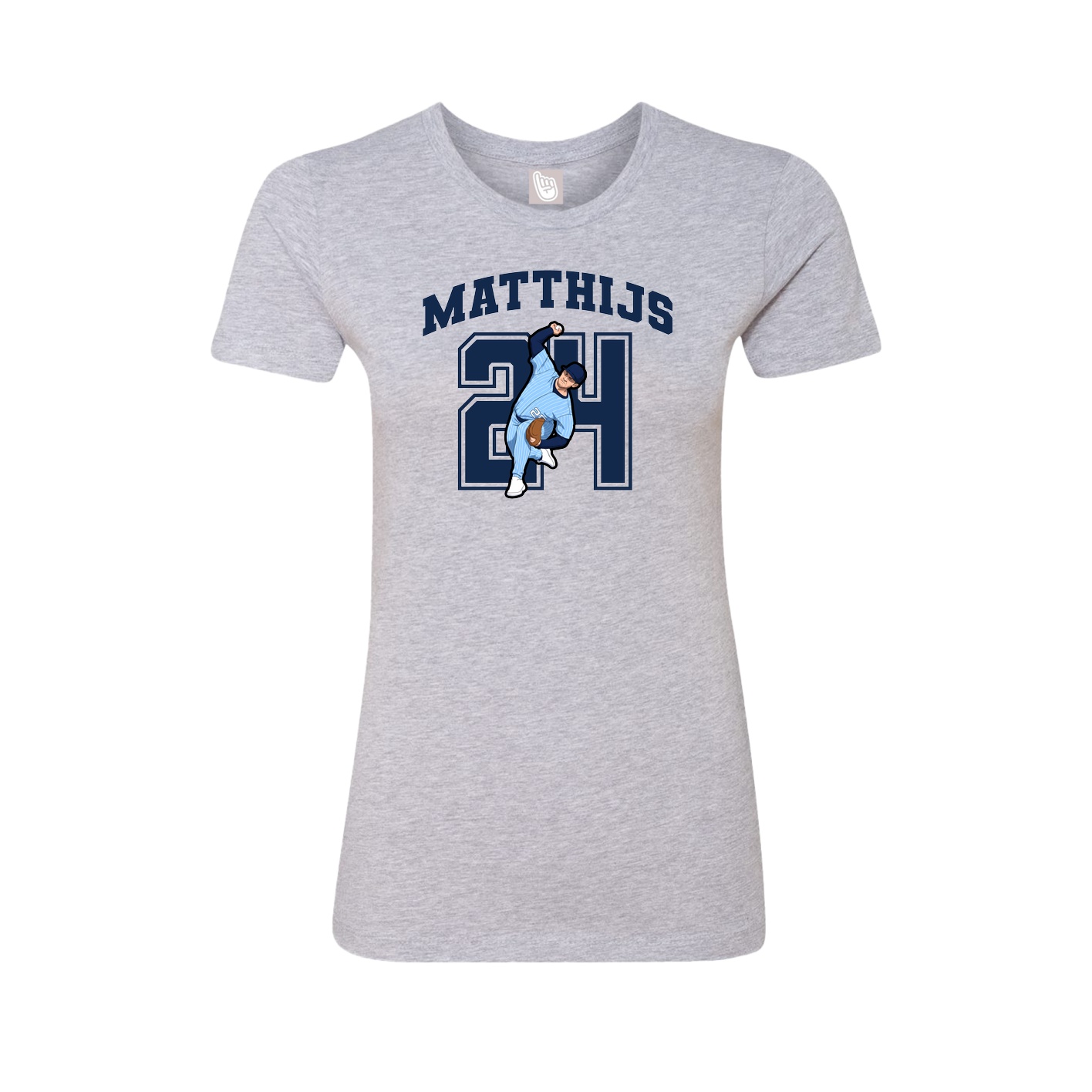 Fitted Women's Tee — Number in Grey