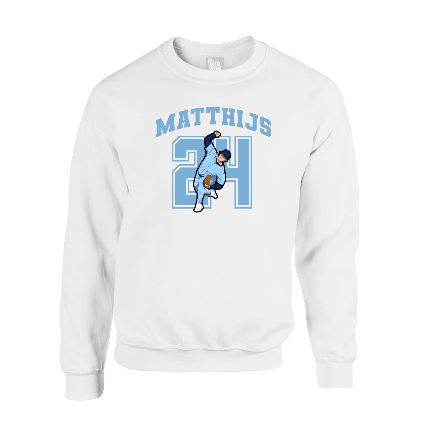 Fleece Crew — Number in White