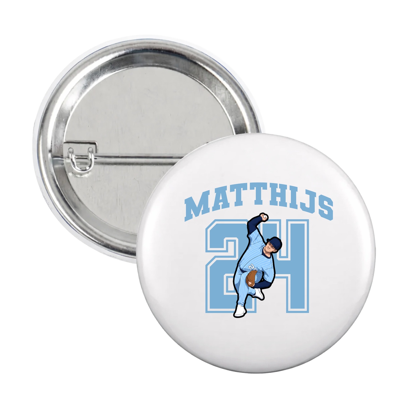 Game Day Button — Number in White