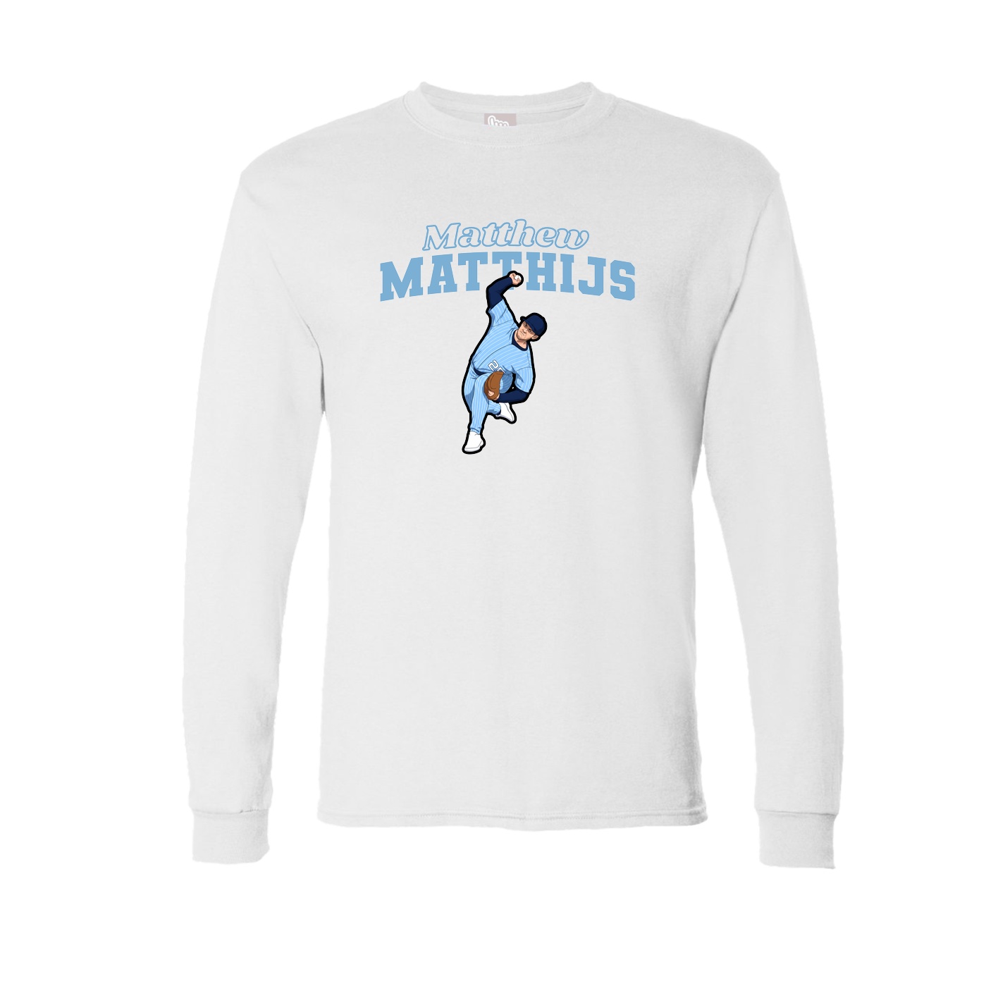 Long Sleeve Tee — Name Arch in White