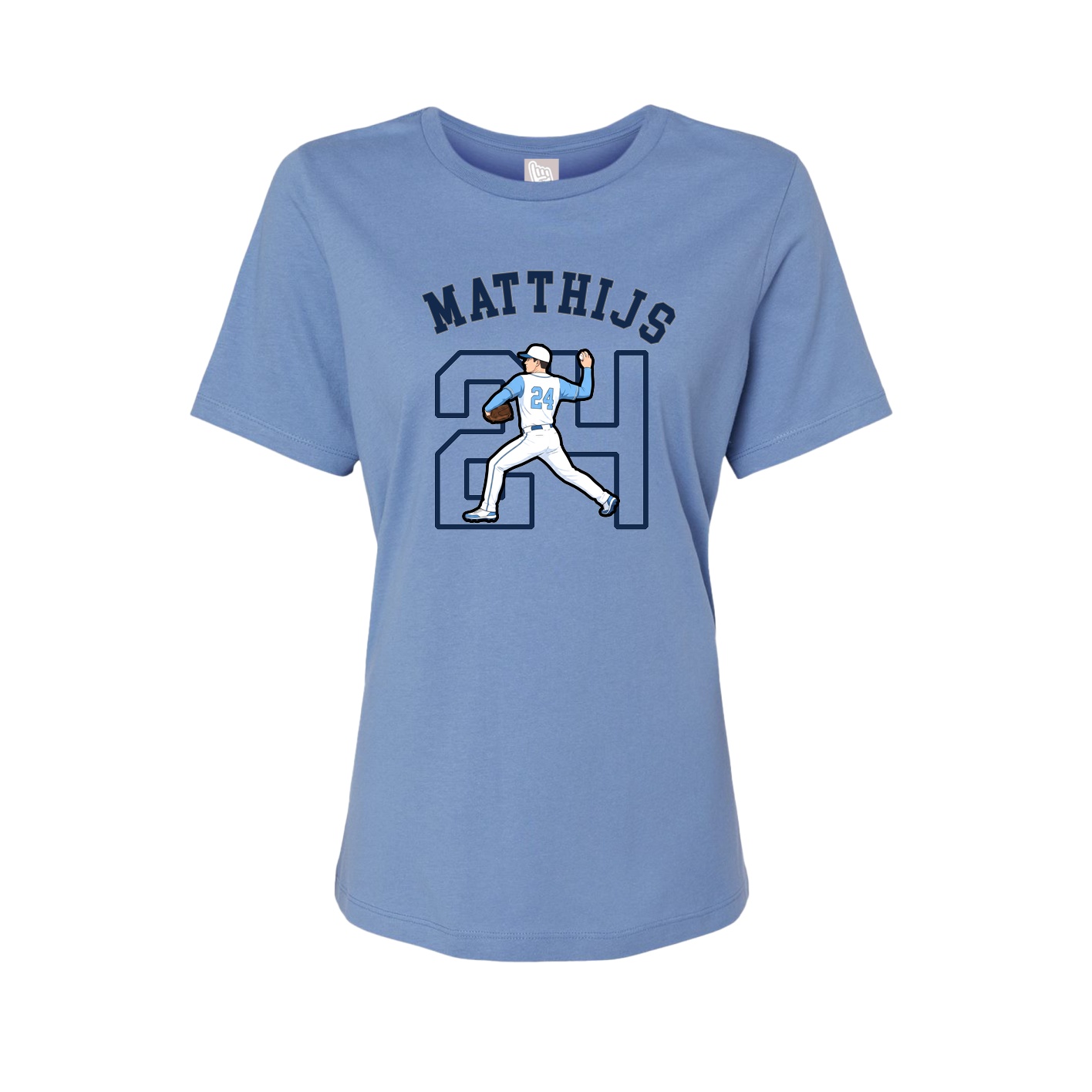 Fitted Women's Tee — Shirsey Arch in Powder Blue
