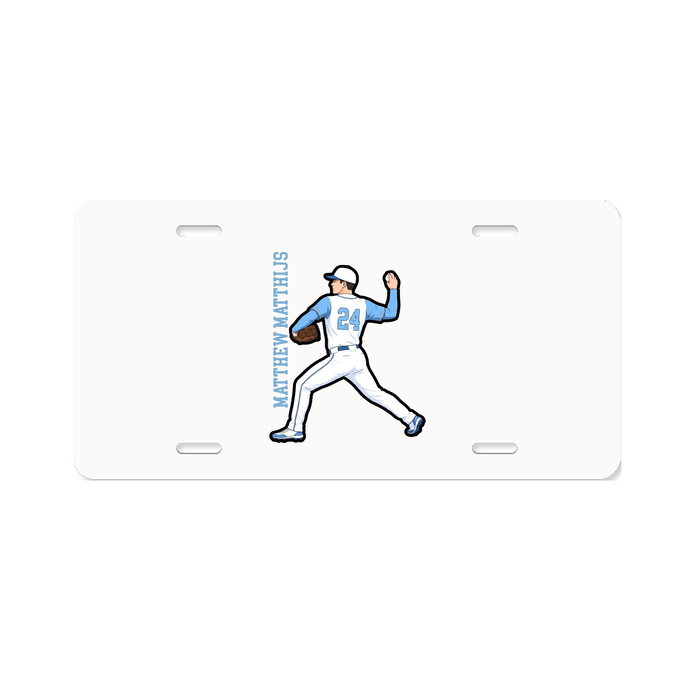 License Plate — Name Vertical in Classic