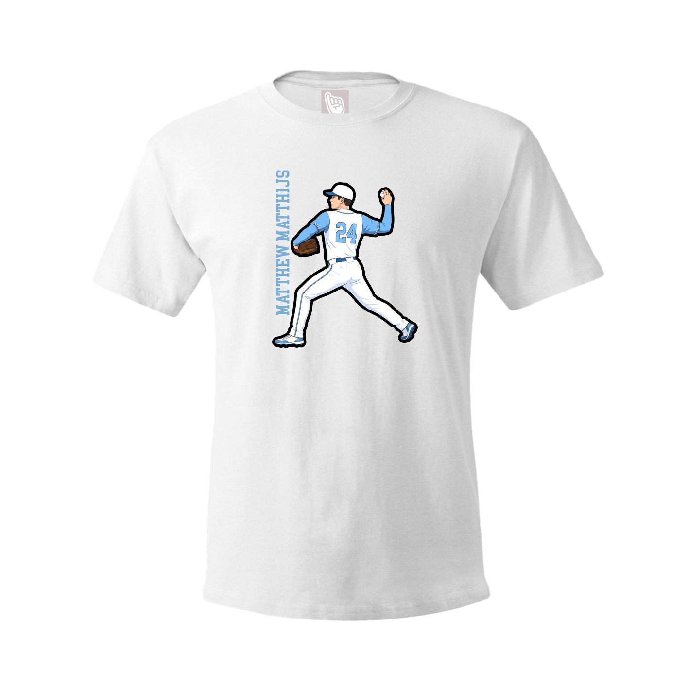 Tee — Name Vertical in White