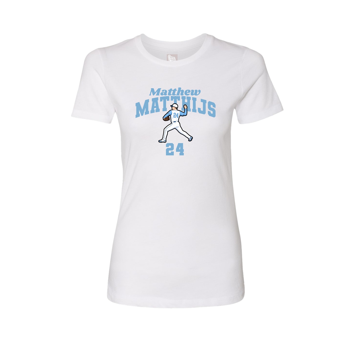 Fitted Women's Tee — Signature Arch in White
