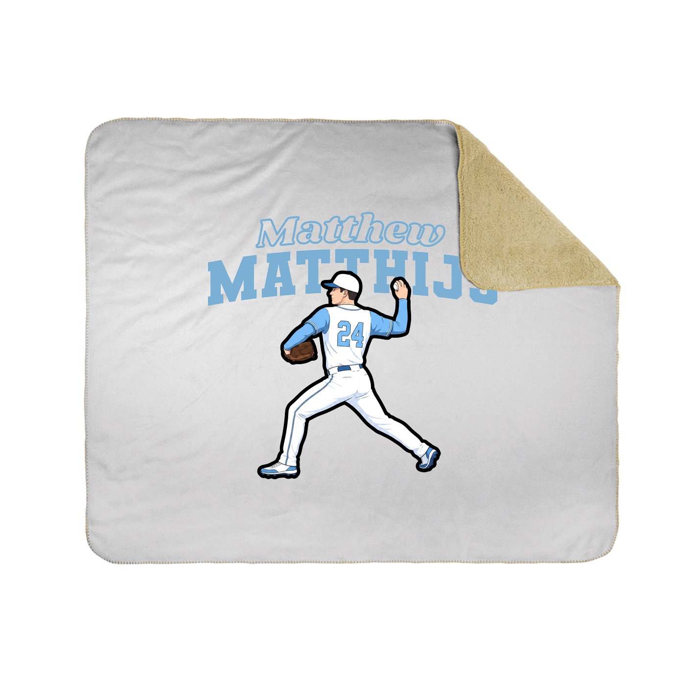 Throw Blanket — Name Arch in White