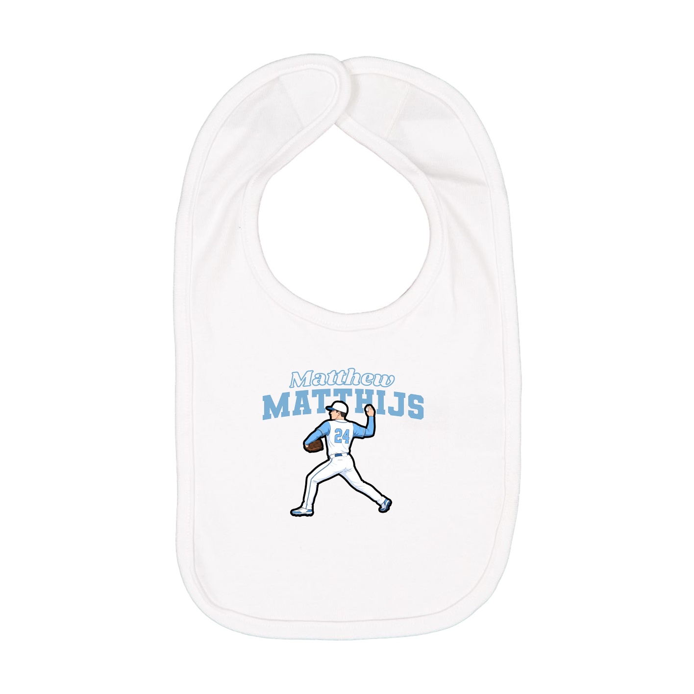 Infant Bib — Name Arch in White