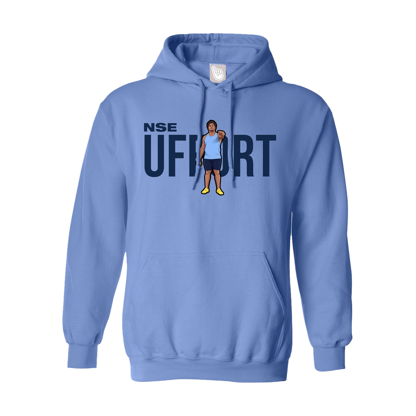 Youth Hoodie — Player Name in Powder Blue