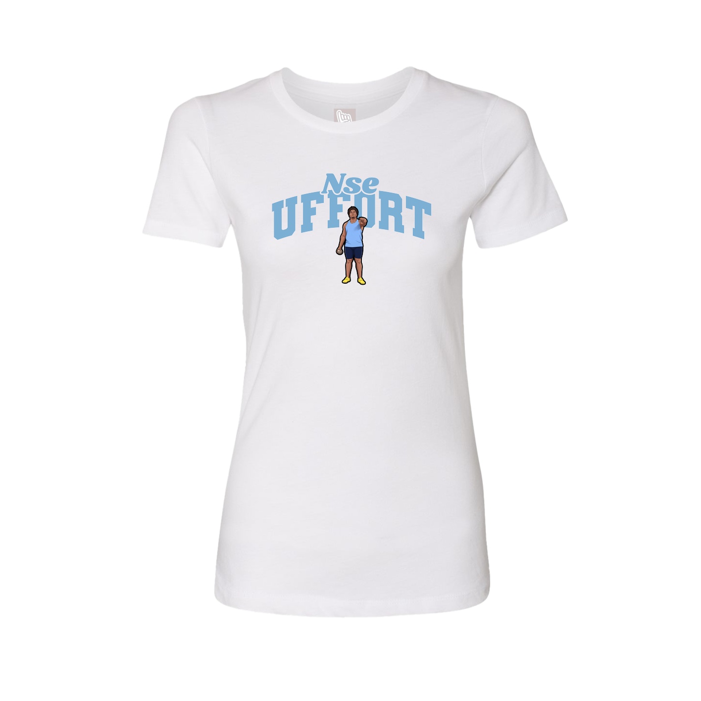 Fitted Women's Tee — Signature Arch in White