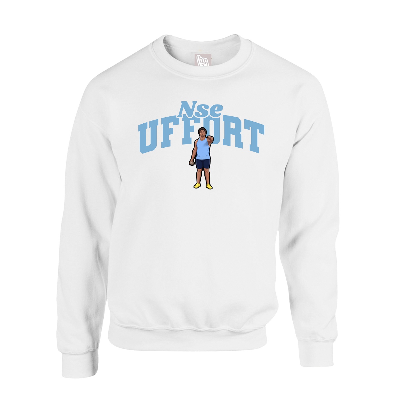 Fleece Crew — Signature Arch in White